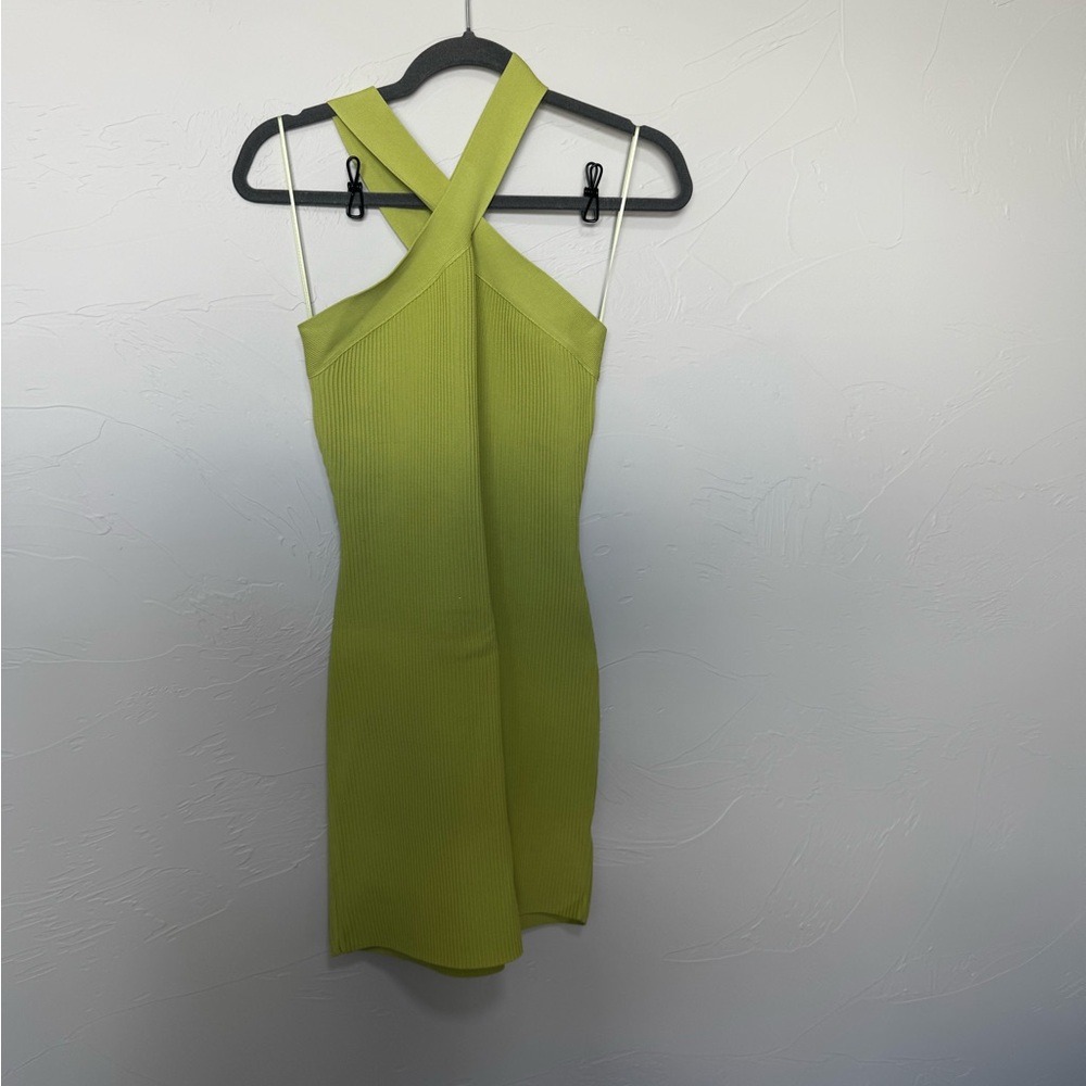 Sincerely Jules Vibrant Green Ribbed Mini Dress